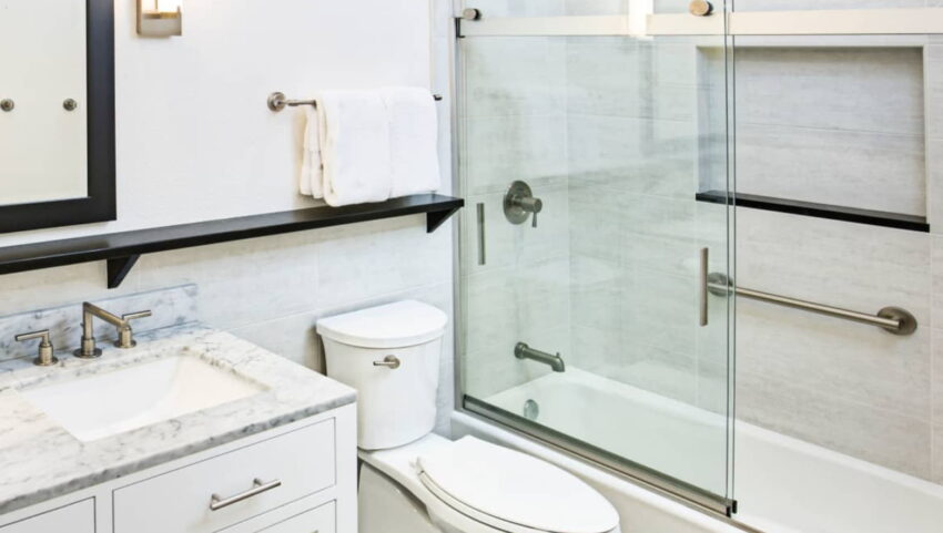 bathroom shower door installation