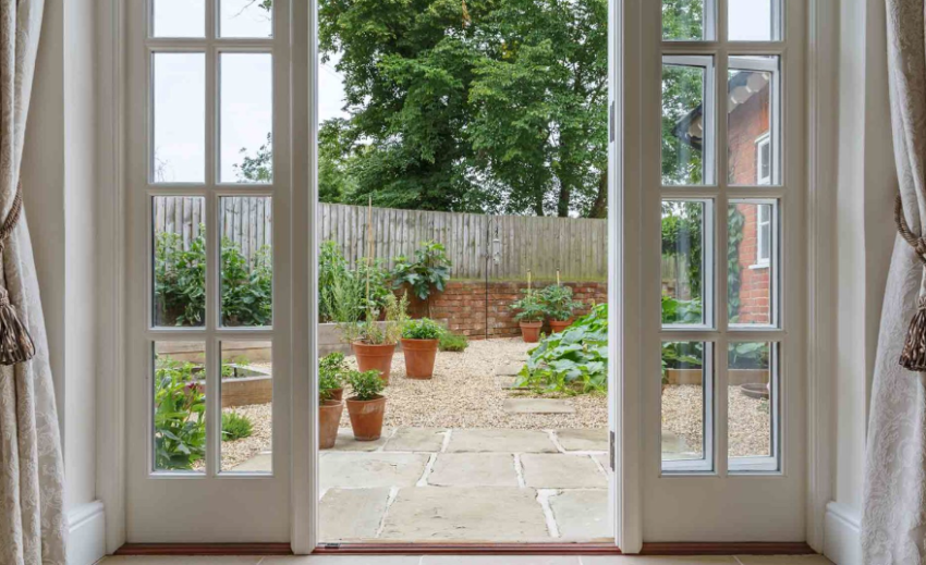 timber French doors