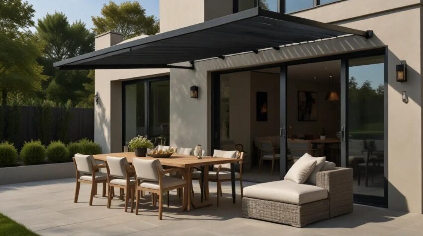 Outdoor fixed awnings